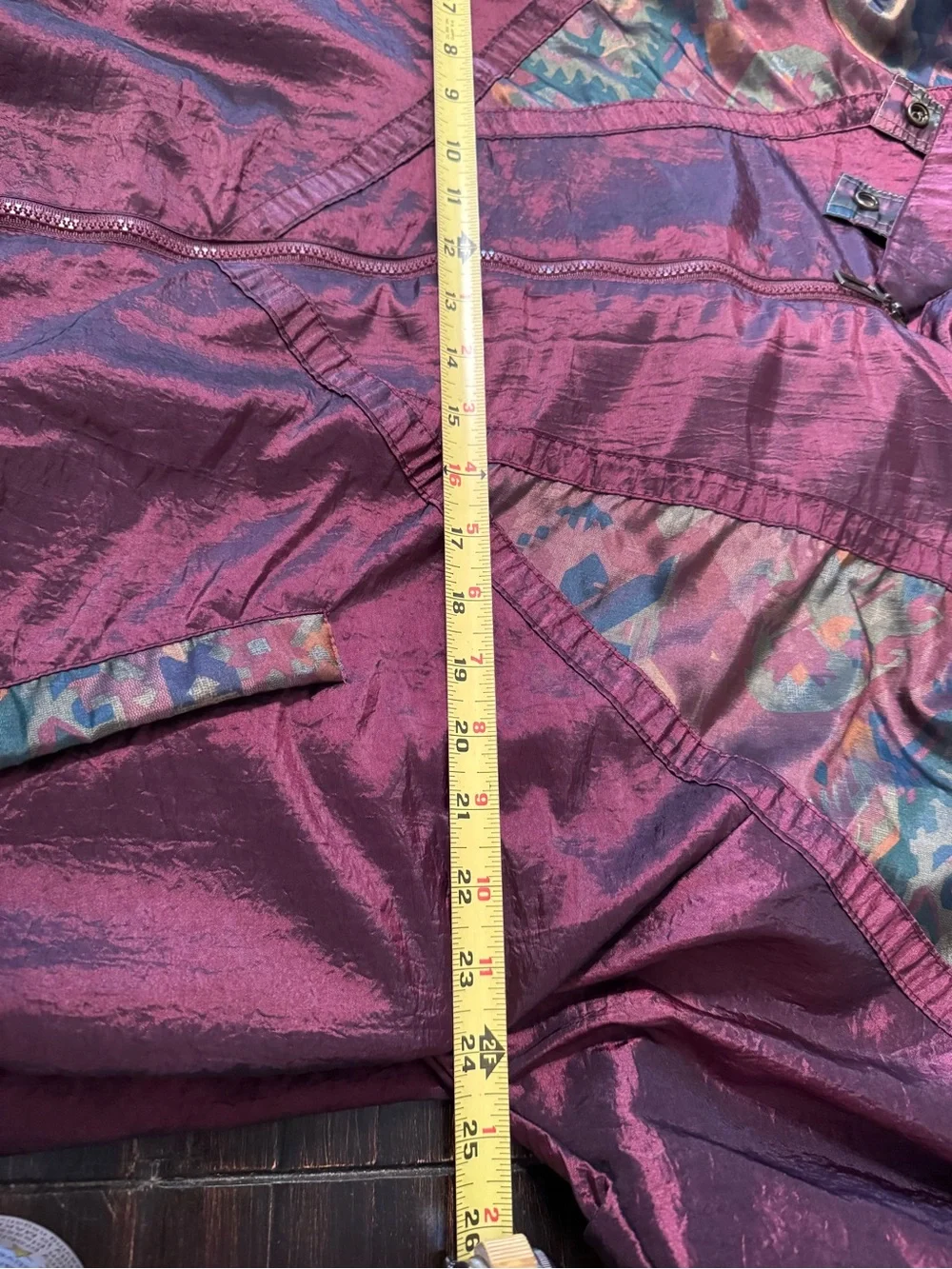 Source Unknown Maroon Track Jacket and Pants Set with Iridescent Camo Panels